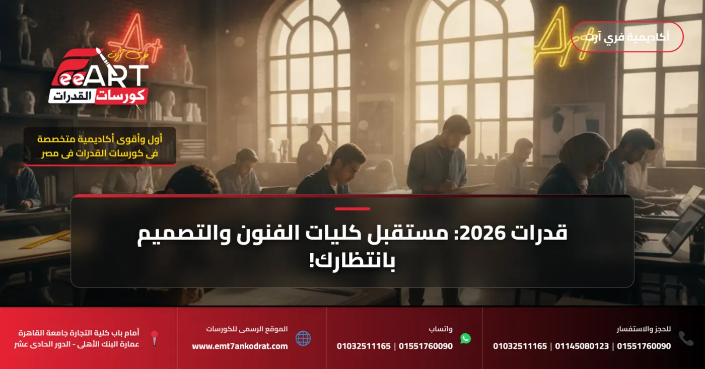 امتحان قدرات فنون جميلة عمارة 2026 معهد فني - فري آرت أكاديمية القدرات