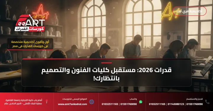 امتحان قدرات فنون جميلة عمارة 2026 معهد فني - فري آرت أكاديمية القدرات