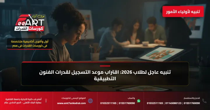 موعد قدرات الفنون التطبيقية 2026 - فري آرت أكاديمية القدرات